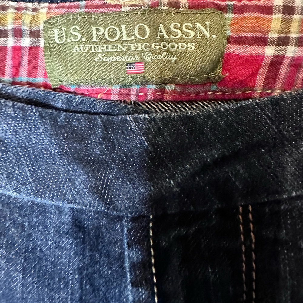 Womens U.S. Polo Jeans Vintage Flare Low Rise Stretch Blue Denim size 9/10 - Picture 6 of 7